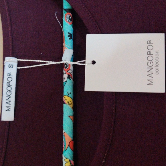 Mangopop Maroon Bodysuit Size S NWT - Picture 2 of 5